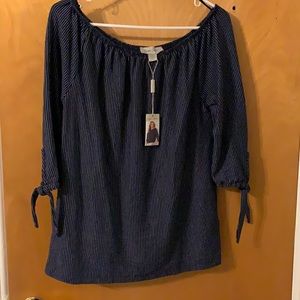 NWT navy and white shirt
